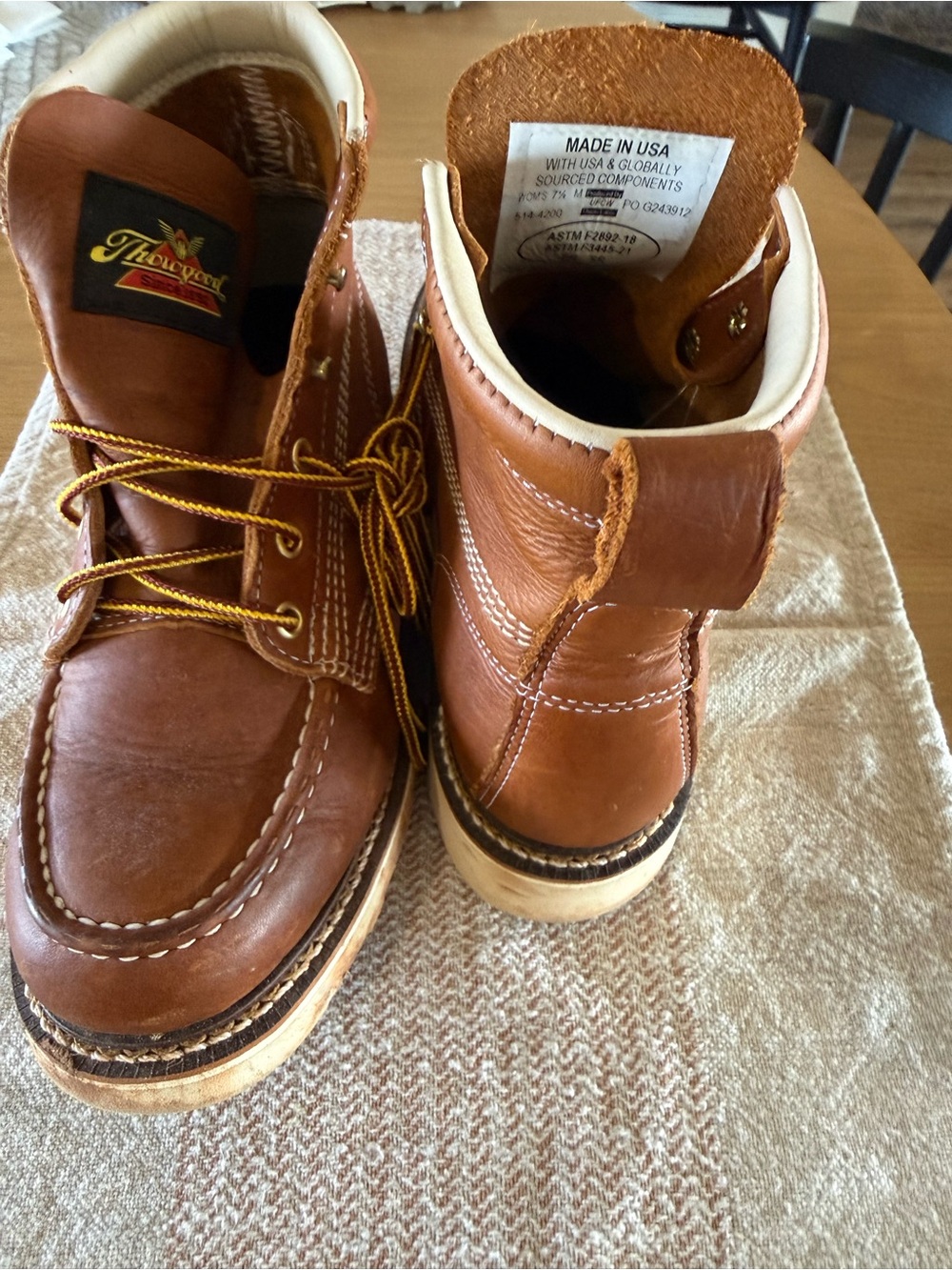 Thorogood Women's Lace-Up Tan Leather Boots